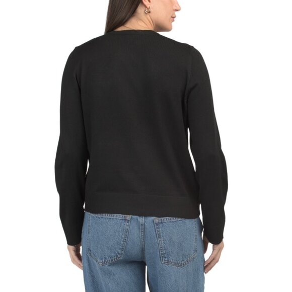 AMORE ROSE Black/white Floral Knit Cardigan - Picture 2 of 2